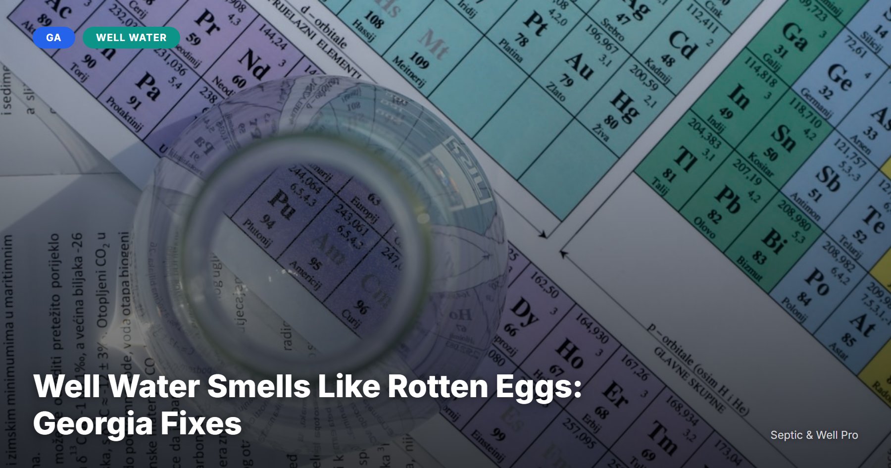 Water Smells Like Rotten Eggs Well Water